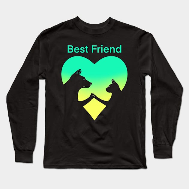 Dog and cat best friend love Long Sleeve T-Shirt by Artardishop